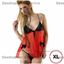 Babydoll Xl Rojo Y Negro Con Moños